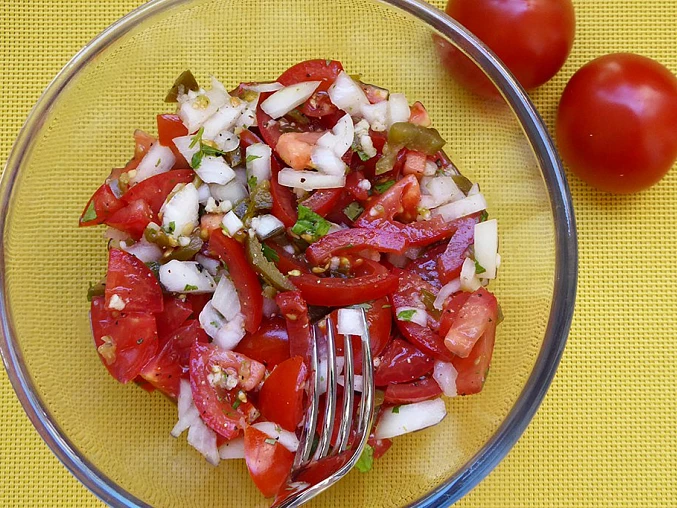 Pico de Gallo - salát v barvě mexické vlajky, Pico de Gallo Pico de Gallo - salát v barvě mexické vlajky, Pico de Gallo