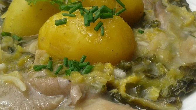 Kapusta na slanině s hlívou