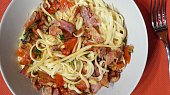 Linguine se slaninou, rajčaty a parmezánem, Linguine se slaninou, rajčaty a parmezánem
