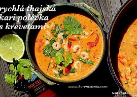 Rychlá thajská kari polévka s krevetami