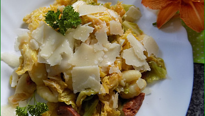 Rychlé gnocchi s kapustou a parmazánem