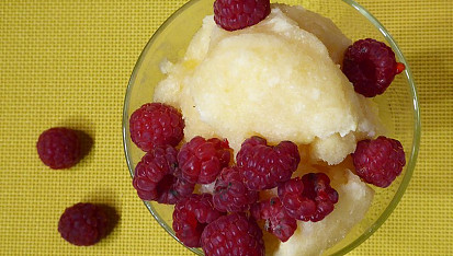 Pomerančový sorbet, Pomerančový sorbet s malinami