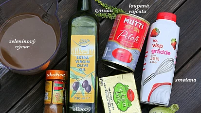Snadná delikátní tomatová polévka, suroviny