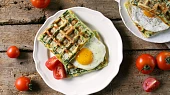 Špenátové wafle s vejcem