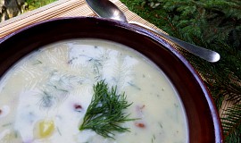 Koprová polévka s bramborem a houbami