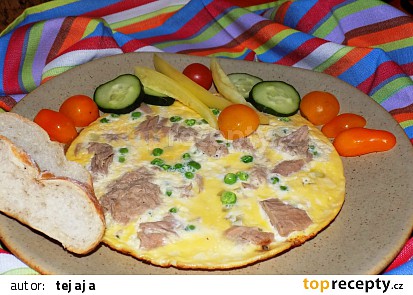 Tuňáková omeleta s hráškem