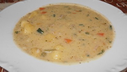 Bramborová polévka s vločkami, naše bramborová polévka