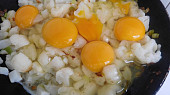Květákový mozeček s bramborovou kaší, Květákový mozeček - přidáme vajíčka