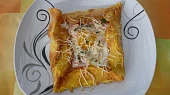 Bretaňské galettes, plněné vejcem, šunkou a sýrem