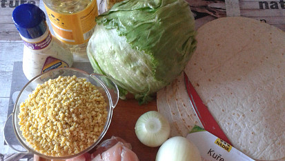 Tortilla plněná kuřecím masem