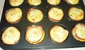 Vaječné muffiny, Vaječné mufíny se šunkou , zeleninou a goudou.