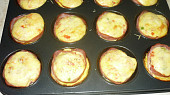 Vaječné muffiny, Vaječné mufíny se šunkou , zeleninou a goudou.