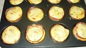 Vaječné muffiny, Vaječné mufíny se šunkou , zeleninou a goudou.