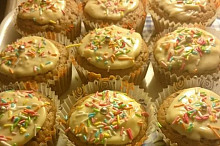 čokoládové muffiny s polevou