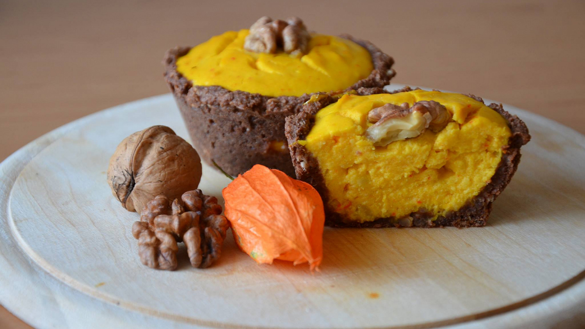 Zdravé tvarohovo-hokaidové muffiny v kakaovém košíčku
