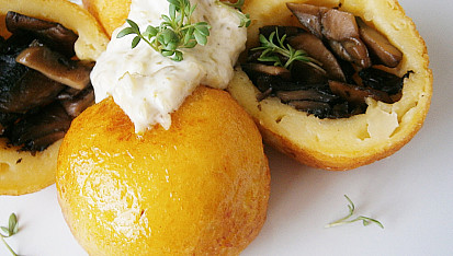 Bramborové krokety se žampionovou náplní