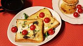 Děravý toast s vejcem a žampiony, Děravý toast s vejcem a žampiony