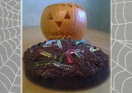 Halloweenský čokoládový dort
