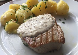 Steak z tuňáka s citronovo-hořčičnou omáčkou (A v mem podani,skvely recept)