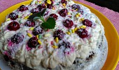 Čajový dort s tvarohovým krémem a višněmi