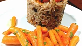 Žampionové rizoto s mrkvičkami na karamelu s chilli