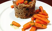 Žampionové rizoto s mrkvičkami na karamelu s chilli