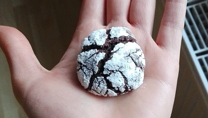 Čokoládové crinkles s bílým kabátkem