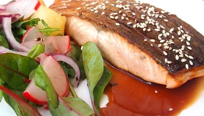Losos s teriyaki omáčkou