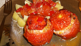 Pečená rajčata plněná masem
