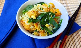 Rýže s vejci a špenátem