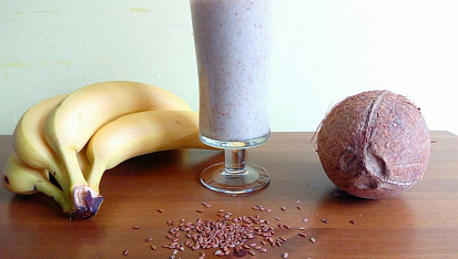 Smoothie banán s lněným semínkem