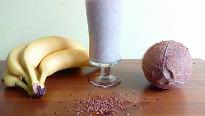Smoothie banán s lněným semínkem