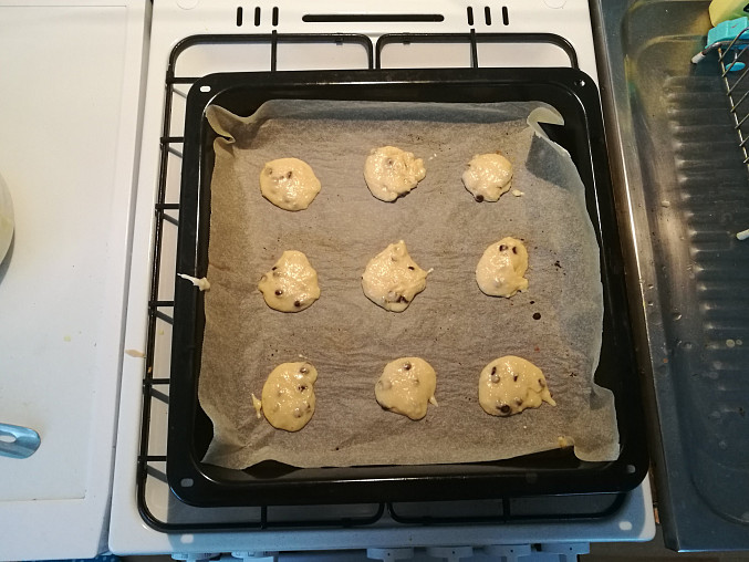 Cookies - sušenky s čokoládou, Před pečením