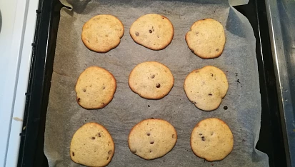 Cookies - sušenky s čokoládou, Po upečení