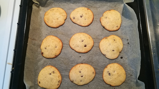 Cookies - sušenky s čokoládou, Po upečení