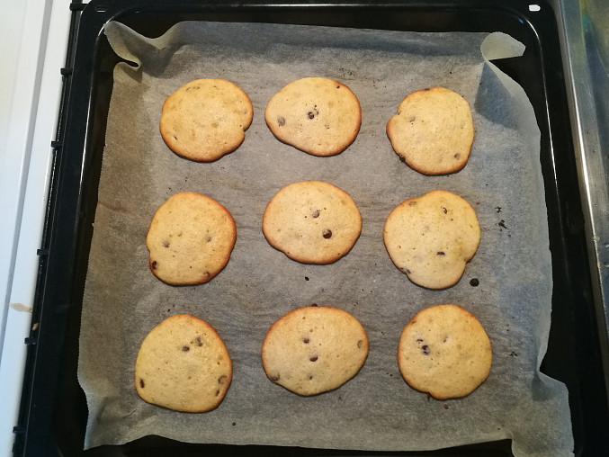 Cookies - sušenky s čokoládou, Po upečení