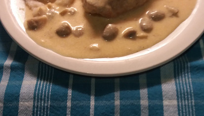 Kuřecí na smetaně se žampiony a haluškami