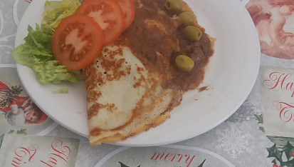 Palačinky plněné kuřecím - rychlovka, Plnene palačinky- kuřecím