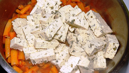 Tofu na smetaně s fazolkami