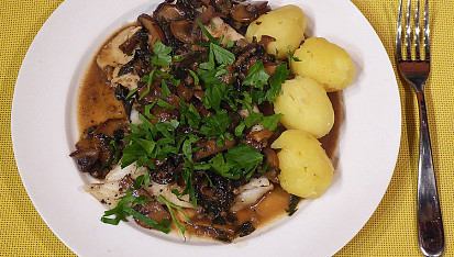 Treska s pivem a žampiony, Treska s pivem a žampiony