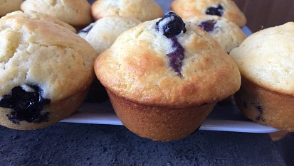 Tvarohové muffiny s borůvkami