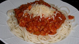 Vege boloňská omáčka z čočky