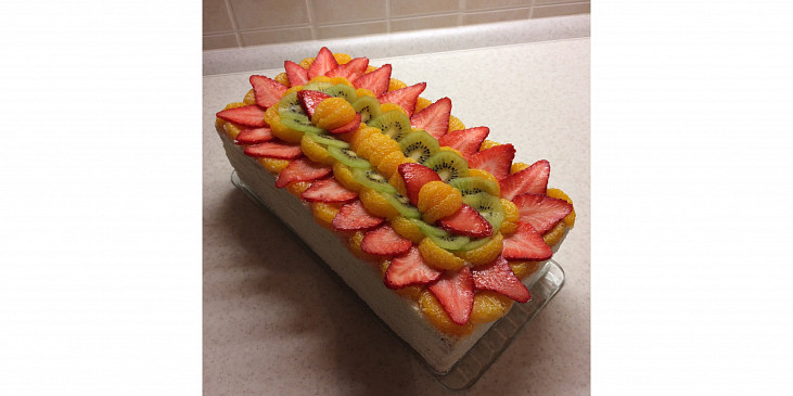 Ovocný dort s tvarohovo-pudinkovým krémem (Ovocný dort s tvarohovo-pudinkovým krémem ❤️)