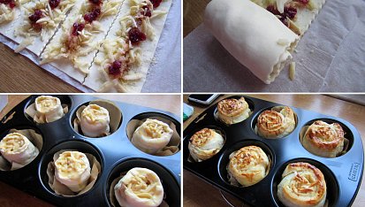 Štrůdlové muffiny s vanilkovým krémem