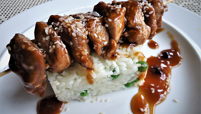 Krůtí špízy teriyaki