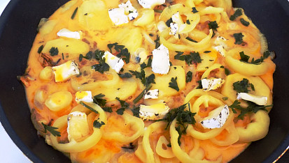 Bramborovo - papriková frittata