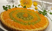 Lahodný linecký ovocný koláč s krémem ( Nebo mandarinky, hrozen, kiwi)