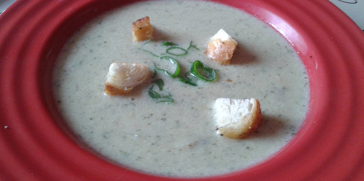 Žampionová polévka s krutonky