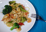 Krevety s brokolicí a špagetami
