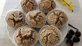 Kaštanovo-vanilkové muffiny se semínky bez lepku, mléka a vajec